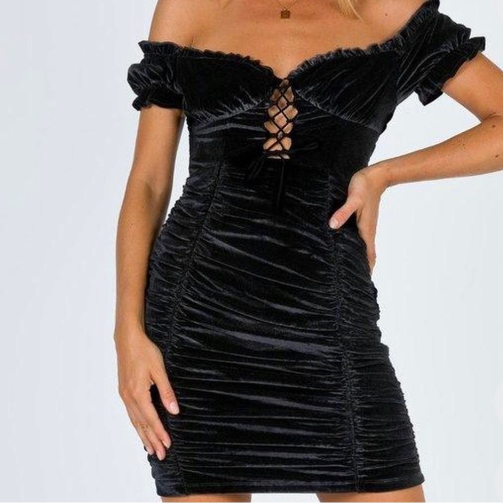 Princess Polly velvet ruched dress
